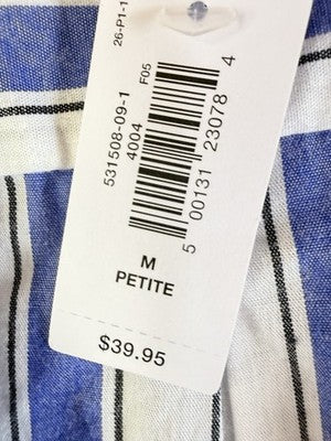 Gap Body Pajama Shirt Medium Petite Top Long Sleeve Poplin PJ Blue Top New