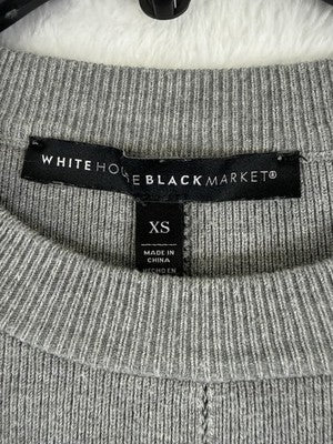 White House Black Market Sweater XS Gray Top Button Detail Womens