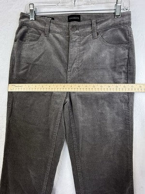 Talbots Corduroy Straight Leg Pants 4 Petite Gray Womens 4P Cotton Stretch