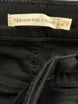 Levis 724 High Rise Straight 29 Jeans Black 29x30 Womens Levi’s