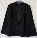 Vintage Wool Blazer 18 Black Made In USA 1 Button Womens Hannington
