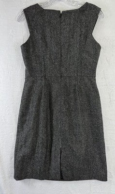 Banana Republic Tweed Dress 4 Gray Sleeveless Wool Blend Sheath