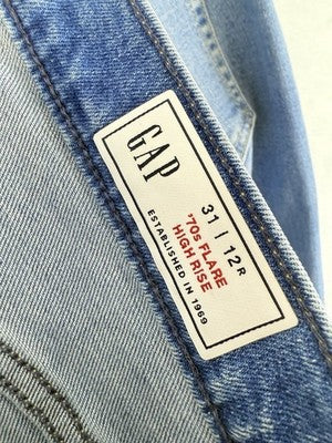 Gap 70s Flare High Rise Jeans 12 31 Womens New NWT Blue Medium Indigo Denim
