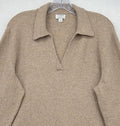 J Crew Extra Soft Sweater Large Womens Beige Tan Long Sleeve Top Wool Blend