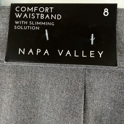 Napa Valley Dress Pants 8 Women Gray Comfort Waist Slimming Straight Leg New NWT
