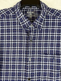 Rhone Hardy Flannel Shirt Large Blue Plaid Long Sleeve Button Up Down Mens