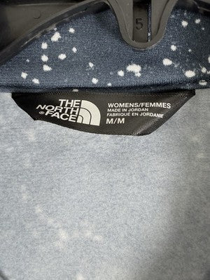 North Face 1/4 Zip Womens Medium Blue Sweatshirt Pullover Top Blue Galaxy Print
