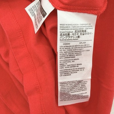 Levis T Shirt Women Small Red Logo Short Sleece 100% Cotton Levi’s New NWT