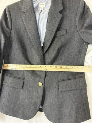 J Crew Blazer 6 Women Jacket Gray Herringbone Wool Schoolboy Ecole New Sample