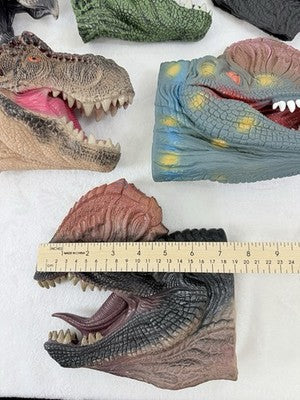 Dinosaur Hand Puppet Rubber Head Lot T Rex Dilophosaurus Puppets Dino Toys