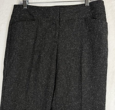 Ann Taylor Loft Pants 6 Original Trousers Tweed Black Straight Leg Womens
