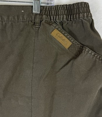 Cabelas Cargo Utility Shirts 44 Mens Brown Vintage 4.5” 100% Cotton Long Sleeve