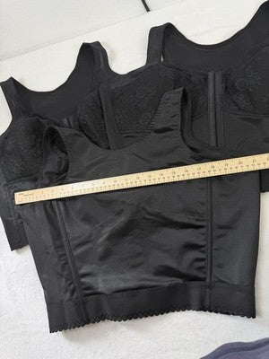 Comfort Choice Longline Bra 48B Black Posture Wireless Front Closure Lot 3 Lace