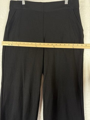 Max Studio Pants XL Black Knit Straight Leg Pull On Pockets Womens