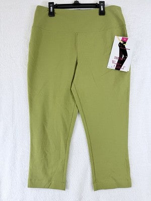 Women With Control Medium Pull On Capri Leggings Green Slimming New NWT