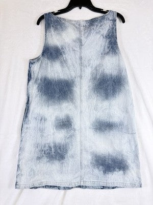 Gap UltraSoft Denim Mini Dress Large Womens Sleeveless Jean Blue Cloud Wash New