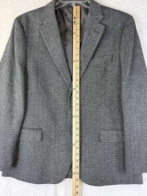 Nautica Jacket Men 42S Blazer Gray Herringbone Modern Fit Sport Coat 42 Short