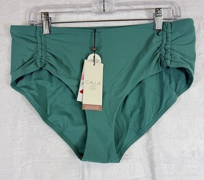 Calia Swim Bikini Bottoms Large Adjustable Jungle Green Mid Rise Women New NWT