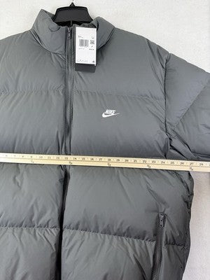 Nike Sportswear Club Puffer Jacket XXL Gray Down Therma Fit Mens New NWT