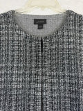 J Jill Wearever Cardigan Large Black White Knit Long Sleeve Womens