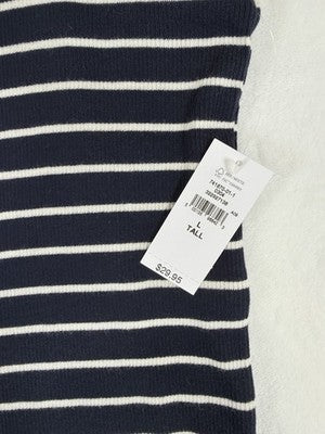 Gap Top Large Tall Womens Modern Apron Neck Tank Navy Blue White Striped New