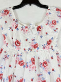 Gap Kids Babydoll Dress Large 10 White Pink Floral 100% Cotton Girls New NWT