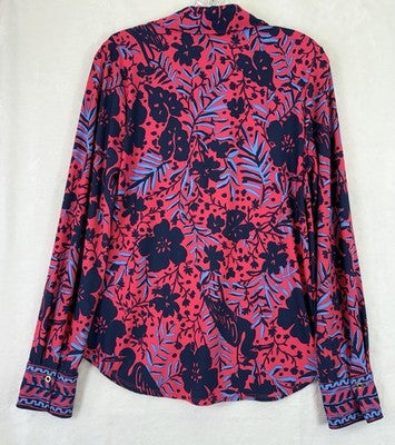 Lilly Pulitzer ChillyLilly Marlena Top Medium Shirt Button Up Long Sleeve Womens