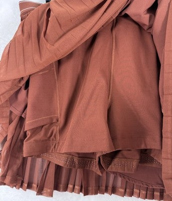 Calia By Carrie Underwood Large Tennis Skort Pleated Skirt Womens Brown NWT