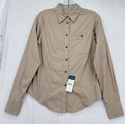 CC Filson Feather Cloth Shirt Small Womens Tan Button Up Long Sleeve Top New NWT