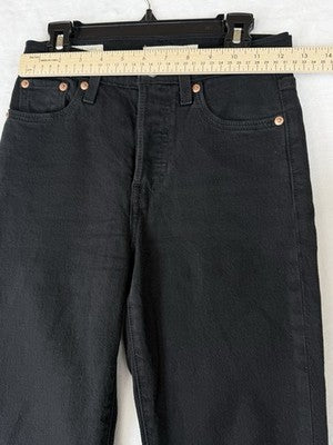 Levis Wedgie Straight 23 Jeans Womens Black 23x28 Button Fly Levi’s