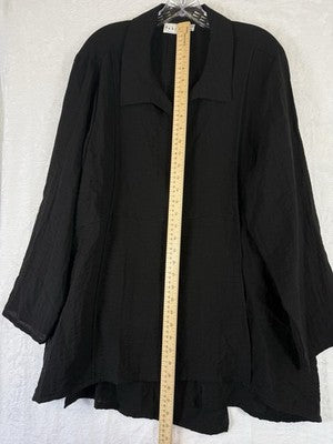 Habitat Clothes To Live In XL Jacket Black Artsy Art To Wear Lagenlook Womens