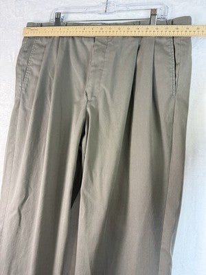 Vintage LL Bean Pants 40 Tan Khakis Pleated Hemmed 40x32 Made In USA 80s 90s