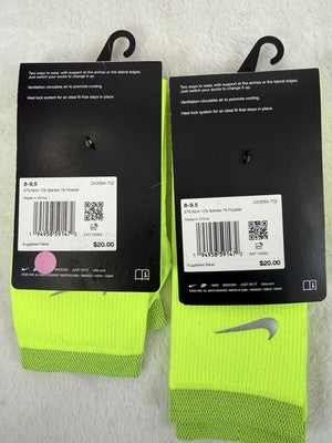 Nike Spark Running Socks Crew Lot 2 Pairs Men 8-9.5 Women 9.5-11 Large New