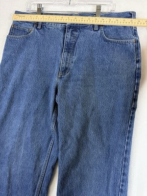 Lands End Jeans 38 Mens 38x34 Blue Denim Square Rigger