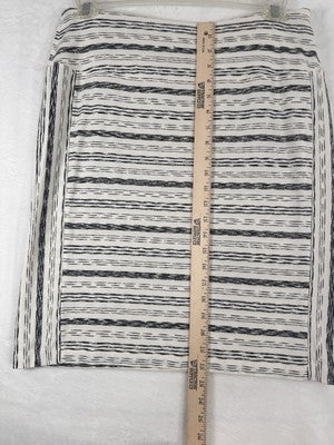 J Jill Wearever Collection Pencil Skirt Medium Black White Short Knit Stretch