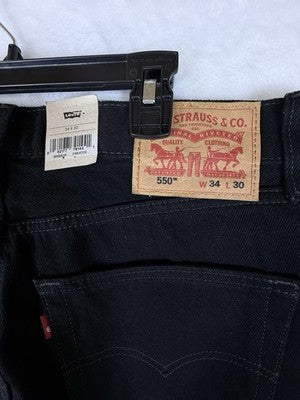 Levis 550 Relaxed Fit Jeans 34x30 Mens Black Levi’s New NWT