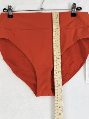 Calia Swim Bottom Large Red High Rise Wide Band Womens Tankini Swimwear New NWT