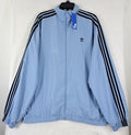 Adidas Originals Track Jacket Medium Ash Blue Black 3 Stripes Full Zip New NWT