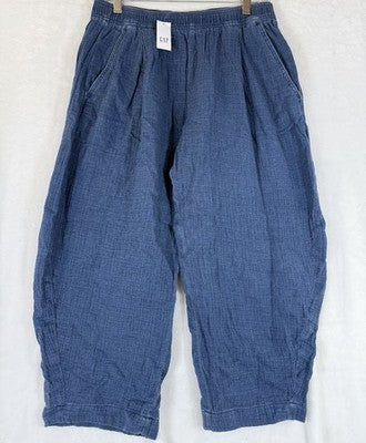 Gap Cotton Gauze Easy Barrel Pants Small Petite Womens Blue Pull On Summer New