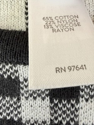 J Jill Medium Sweater Top Black Check Gingham Reversible Long Sleeve Womens