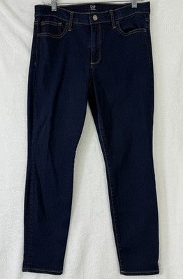 Gap True Skinny Jeans 30 Short Womens Dark Blue Rinse Denim
