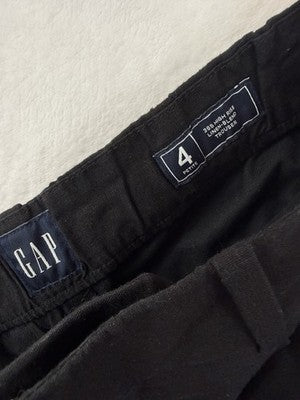 Gap Linen Blend Trousers 4 Petite Black High Rise Wide Leg 365 New NWT