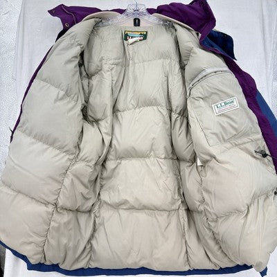 Vintage LL Bean Womens Jacket Large Down Puffer Coat 90s Penobscot Parka Hipster