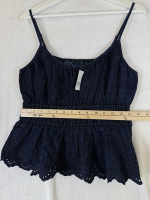 Gap Tops For Women Small Denim Sleeveless Smocked Eyelet Denim Cami New NWT
