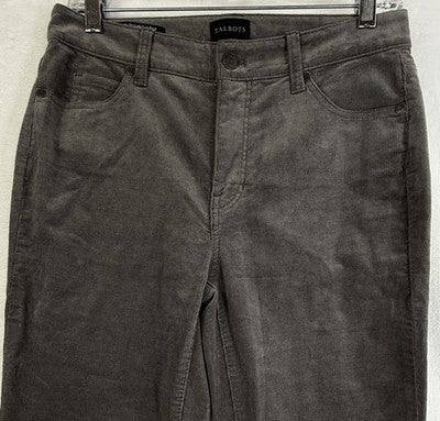 Talbots Corduroy Straight Leg Pants 4 Petite Gray Womens 4P Cotton Stretch