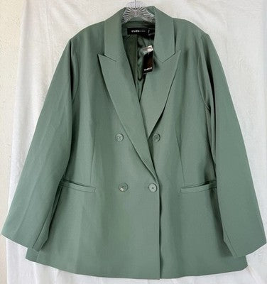 Studio By Torrid Blazer 3 Green 3X Twill Relaxed Menswear Jacket New NWT