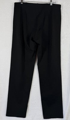 Eileen Fisher Flex Ponte Pants Large Black Knit Pull On Womens