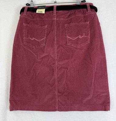 St Johns Bay Corduroy Skirt 12 Belt Pink New NWT