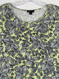 J Jill Large Top 3/4 Sleeve Wearever Collection Knit Floral Print Womens