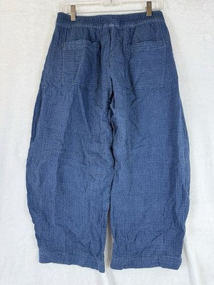 Gap Cotton Gauze Easy Barrel Pants Small Petite Womens Blue Pull On Summer New